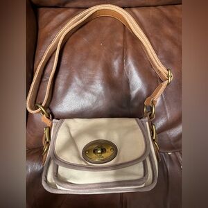 Fossil Beige and Brown Crossbody Bag